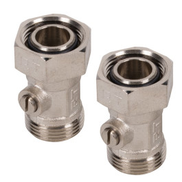 Набор нижнего подключения Royal Thermo прямой раздельный 3/4"х3/4"ЕК (Хром)