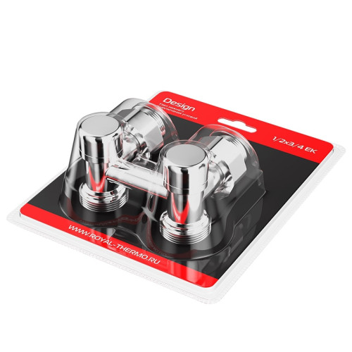 Узел нижнего подключения термостатический угловой Royal Thermo Design 1/2"х3/4" (Хром)