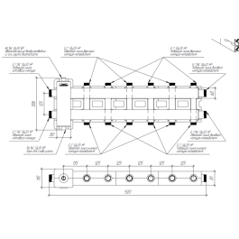 Коллектор Gidruss BM-80-7DU EPP до 80 кВт 1 1/4"-1" 6 контуров EPP термоизоляция