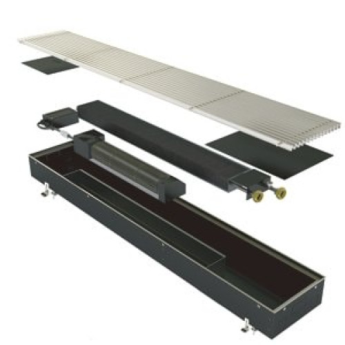 Конвектор Elsen EKQ 380х110х2000 принудительная конвекция роликовая решетка цвет алюминий