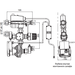Насосно-смесительный узел Oventrop Regufloor HN 1151600 с насосом Wilo Yonos Para