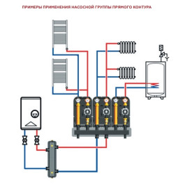 Насосная группа Rommer с 3-х ходовым приводным смесителем 1, без насоса левая