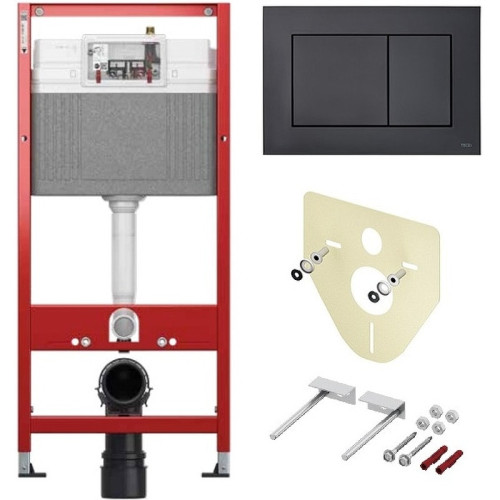 Инсталляция Tece Base для унитаза с черной матовой клавишей