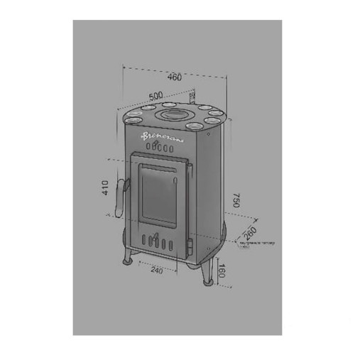 Отопительная печь Бренеран Канадка в сетке чёрная