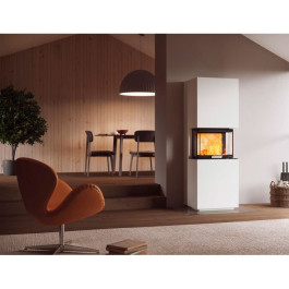 Печь-камин Nordpeis Capri низкая с топкой Q-24UL IR