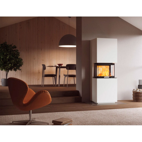 Печь-камин Nordpeis Capri низкая с топкой Q-24UL IR