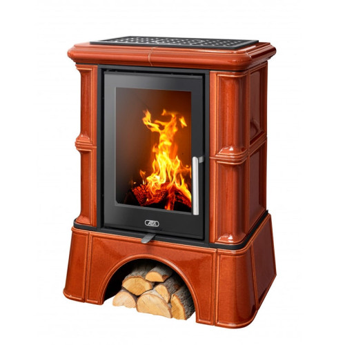 Печь-камин ABX Bavaria KI кафельный цоколь каштан с ТО 6.9 кВт