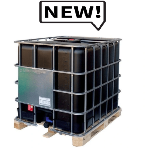 Еврокуб черного цвета 1000 л, новый (поддон дерево)