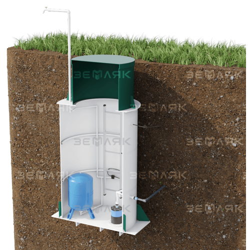 Пластиковый кессон ЗЕМЛЯК Long 960х2550 (муфта 159 мм)