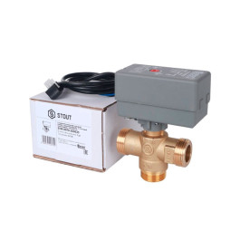 Клапан 3х-ходовой с сервоприводом 230В Stout SVM-0070-300025 НР 1"