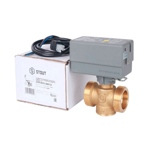 Клапан 2х-ходовой с сервоприводом 230В Stout SVM-0070-200132 НР 1 1/4"
