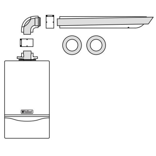 Комплект дымохода для конденсационного котла Vaillant 80/125 мм PP арт. 303209
