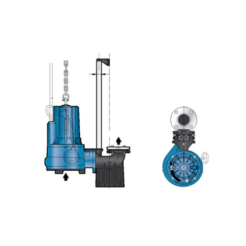 Опорное колено вертикальное PVXC-PMC/50 (направляющая труба 3/4") Pedrollo