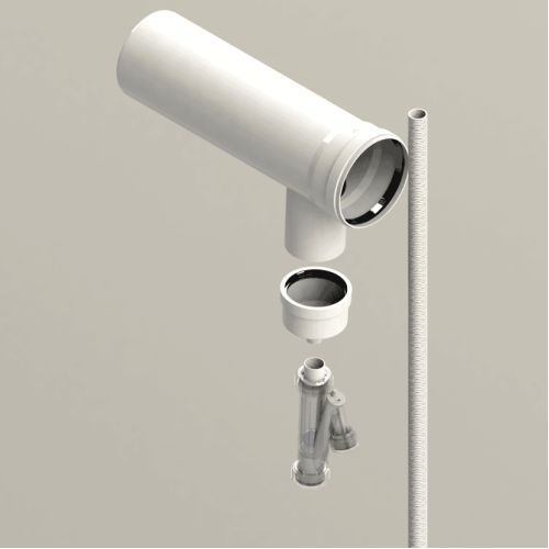 Коллектор дымовых газов+ сифон, Groppalli 125 для конденсационных котлов (менее 160 кВт)