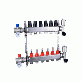 Коллектор Tim с расходомерами 10 выходов нерж.с кранами (арт.KAS5010)