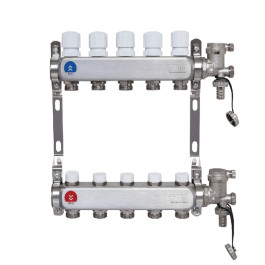 Коллектор Tim 10 выходов нерж. с регулирующими и запорными клапанами (арт.EMS6010)