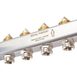 Коллектор нержавеющий Royal Thermo универсальный 11 выходов 1"-3/4"