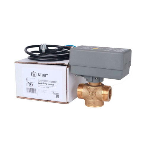 Клапан 2-х ходовой с сервоприводом 230В Stout SVM-0070-200020 НР 3/4"