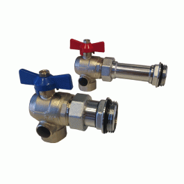 Комплект шаровых кранов угловых Usystems 3/4"ВР-1"НР