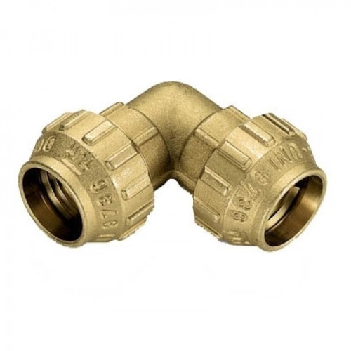 Угол латунный для труб ПНД Ø25 Tiemme