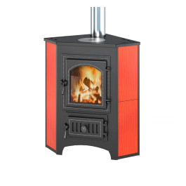 Печь-камин Везувий ПК-01 (220) 9 кВт красный с конфоркой угловая