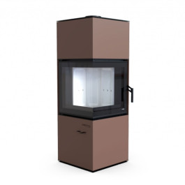 Печь-камин Defro Home Quadroom 9.6 кВт коричневая сталь