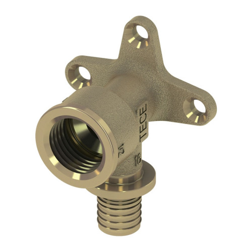 Угол с креплением TECEflex 16х1/2" мм латунь