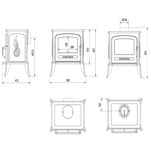 Печь-камин чугунная Kratki KOZA/K7 7 кВт