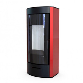 Печь-камин Defro Home Orti 9 кВт красная сталь