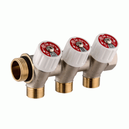 Коллектор с вентилями Usystems SH для водоснабжения 1"НР/ВР 2x1/2"НР 38мм