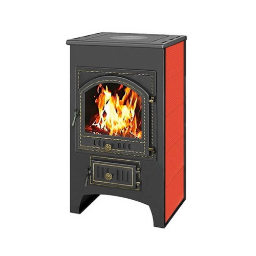 Печь-камин Везувий ПК-02 (205) 12 кВт с плитой красный