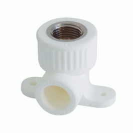 Угол с креплением полипропиленовый Политэк 20x1/2" мм с ВР резьбой