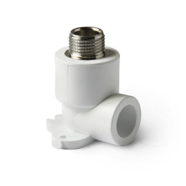 Угол полипропиленовый с креплением Pro Aqua ДУ 20х1/2" мм НР резьба