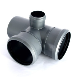 Крестовина двухплоскостная канализационная Sinikon Standart 87º 110х110х50 мм левая