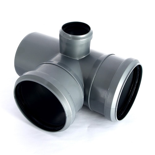 Крестовина двухплоскостная канализационная Sinikon Standart 87º 110х110х50 мм левая