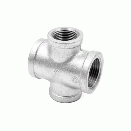 Крестовина прямая чугунная оцинкованная Fittex Plus 32х1 1/4"