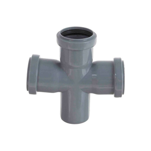 Крестовина одноплоскостная канализационная Sinikon Standart 87º 50х50х50 мм