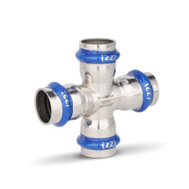 Крестовина равнопроходная раструбная Varmega Inox Press 15х15х15х15 мм