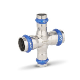 Крестовина переходная раструбная Varmega Inox Press 18x15x18x15 мм