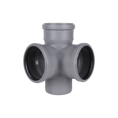 Крестовина двухплоскостная канализационная Sinikon Standart 87º 110х110х110 мм