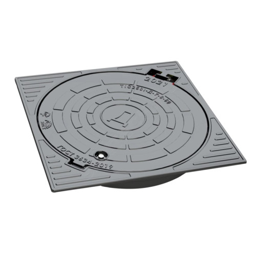 Люк чугун канализационный (К)Т Тяжелый С250 Т(С250)-7-8-60 ГОСТ 3634-2019 замковый шарнирный механизм с пружиной