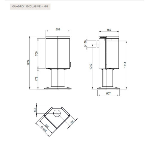 Печь-камин Nordpeis Quadro 2