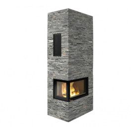 Печь-камин Nordpeis Davos A угловой левый высокий 2-х сторонний