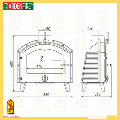 Печь-камин Мета Лилль