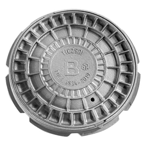 Люк чугун ДПК водопроводный (В) Т тяжелый Т(С250)-1-60 ГОСТ 3634-2019