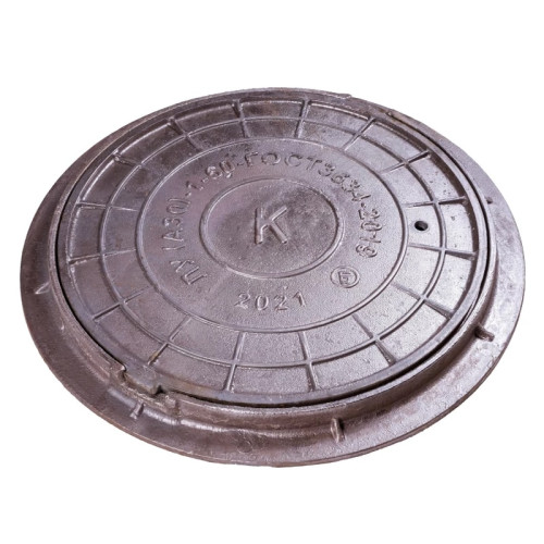 Люк чугун канализационный (К) ЛУ A30 ЛУ(А30)-1-60 легкий усиленный ГОСТ 3634-2019