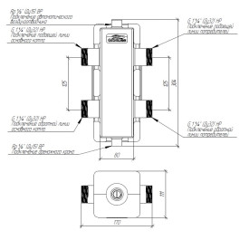 Гидрострелка нержавеющая Gidruss GRSS-80-32 EPP до 80 кВт 1 1/4" EPP-термоизоляция