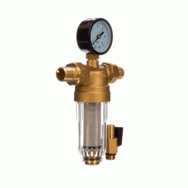 Фильтр промывной Tim 1" пластиковый с манометром
