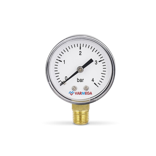 Манометр радиальный Varmega, 1/2" 80мм, 16 Бар Манометр радиальный Varmega, 1/2" 80мм, 16 Бар
