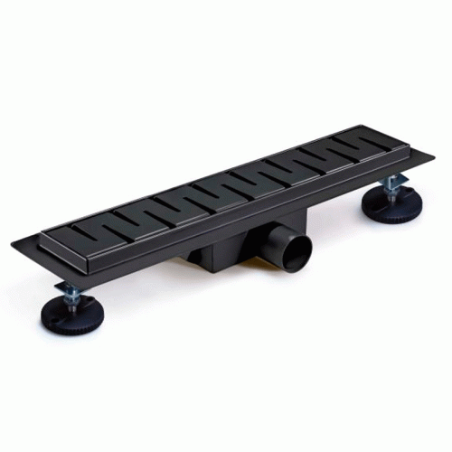 Трап для душа TIM нержавеющий 70 см сухой гидрозатвор цвет черный матовый